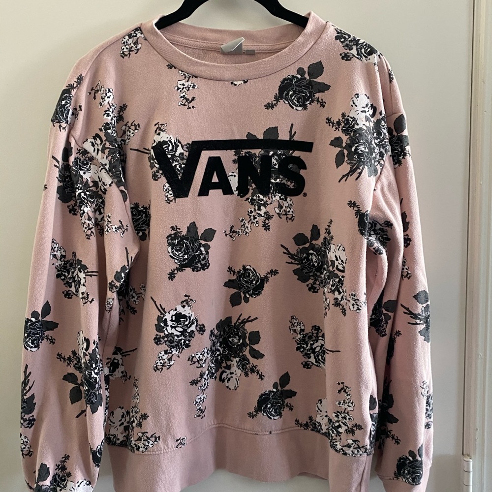 Vans crew neck floral sweater size medium